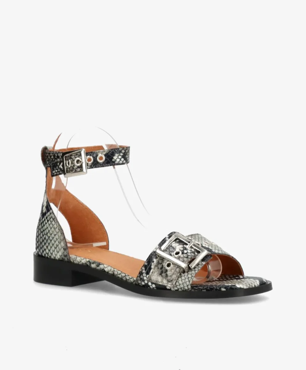 DESIRE - Offwhite snake læder - Sandaler med lav hæl Dame - Bild 3