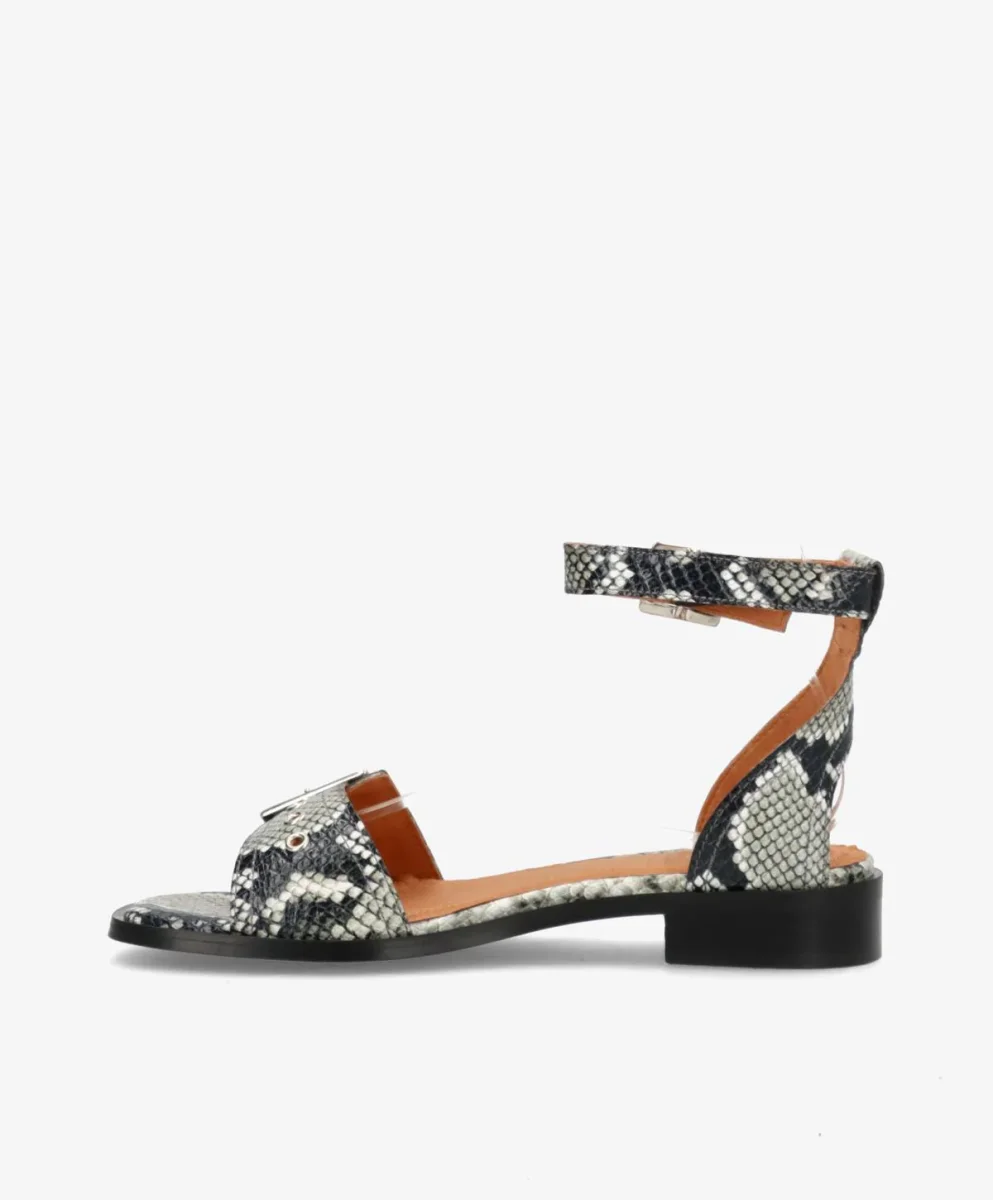 DESIRE - Offwhite snake læder - Sandaler med lav hæl Dame - Bild 4